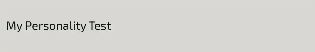 My Personality Test